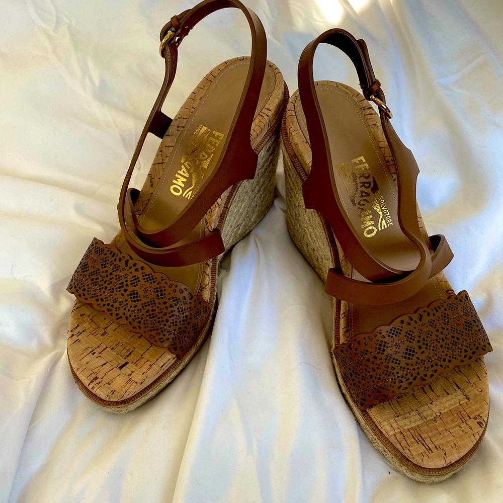 Never worn Ferragamo wedges